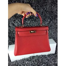 Hermes Kelly 25cm Togo Leather Red Gold