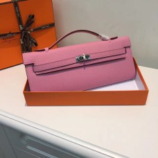 Hermes Kelly Cut 31cm Epsom Leather Clutch Pink