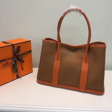 Hermes Garden Party 36cm Leather Handbag Camel Orange