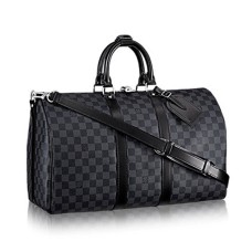 Louis Vuitton N41418 Keepall Bandouliere 45 Duffel Bag Damier Graphite Canvas
