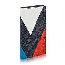Louis Vuitton N41593 Brazza Wallet Regatta Damier Cobalt Canvas